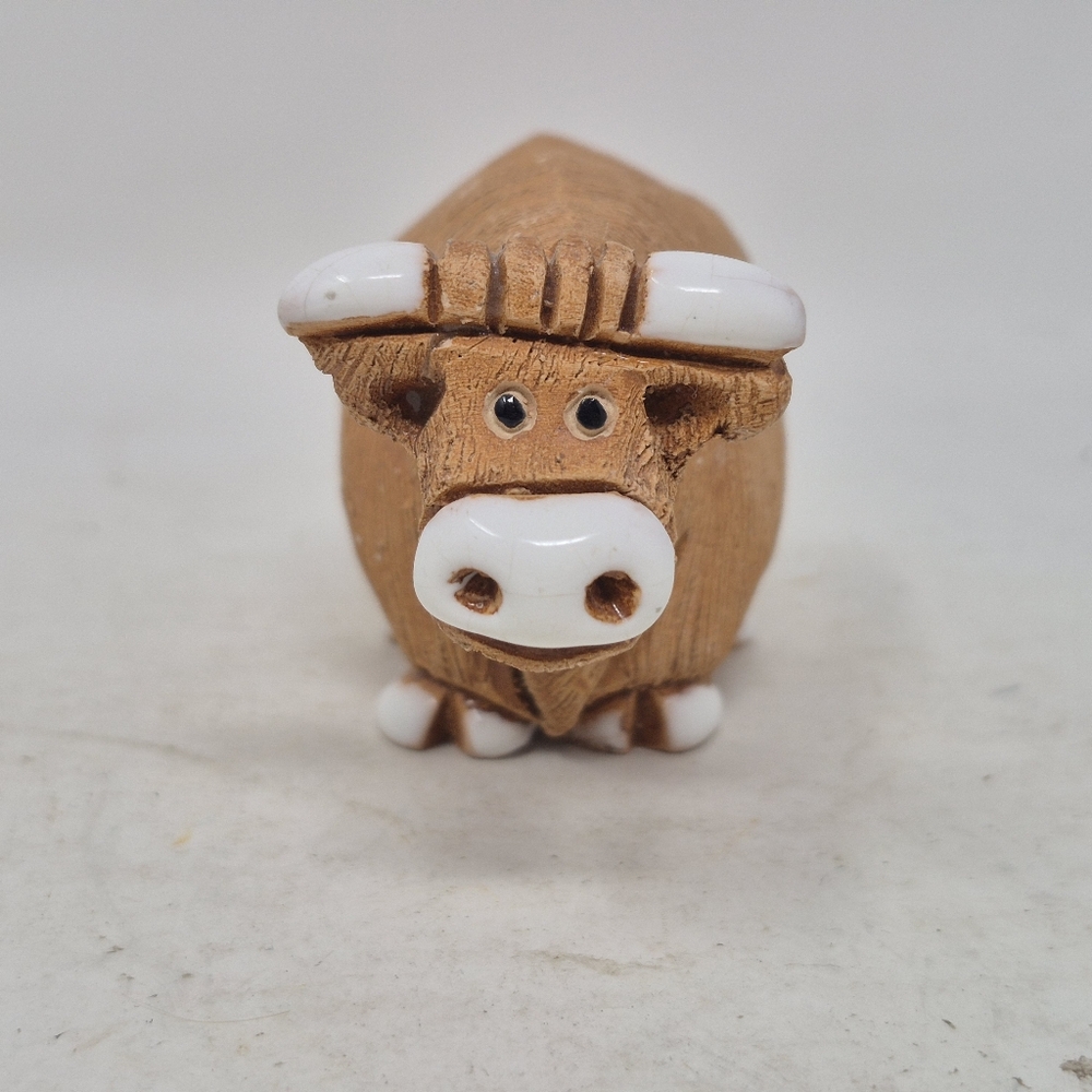 Brown Cow Figurine By Artesania Rinconada